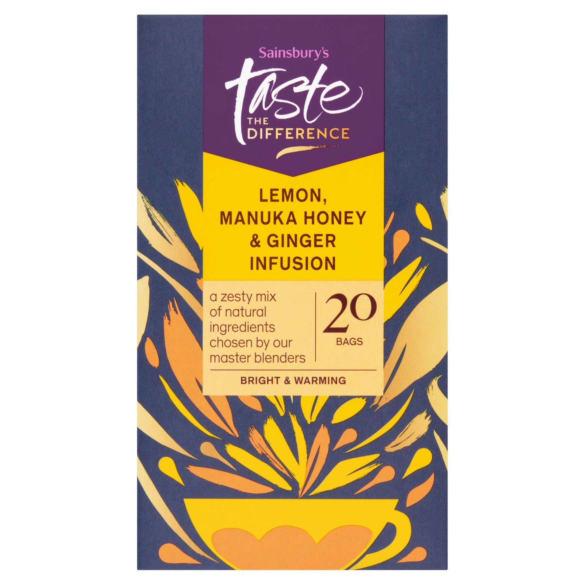 Sainsbury's Lemon, Manuka Honey &amp;amp; Ginger Infusion Bags, Taste the Difference x20 40g