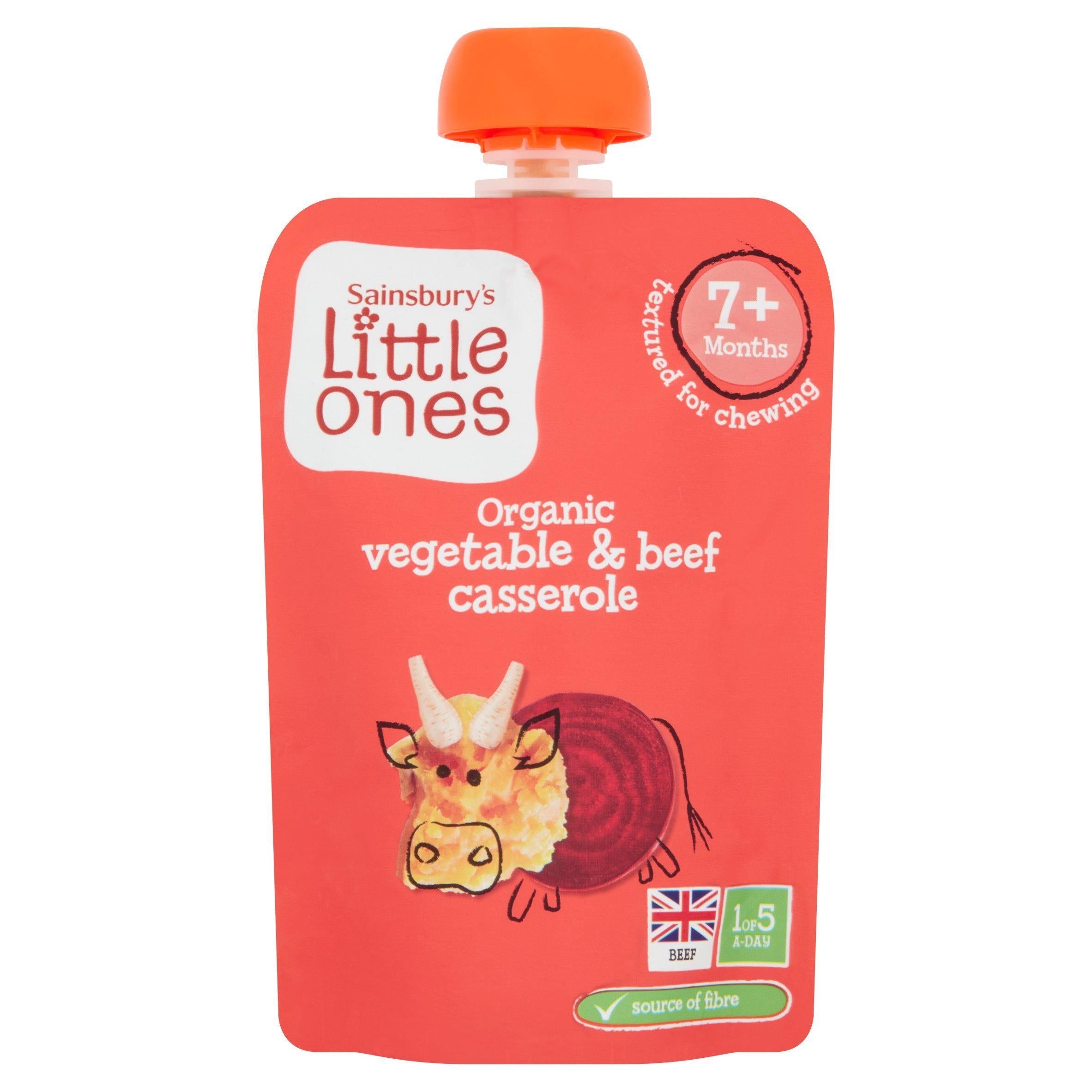 Sainsbury's Little Ones Organic Vegetable &amp;amp; Beef Casserole 7+ Months 130g