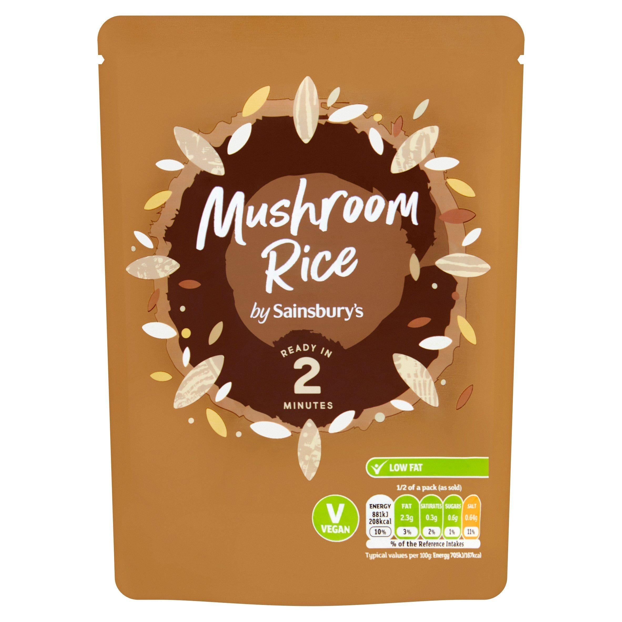 Sainsbury's Microwave Rice Mushroom 250g