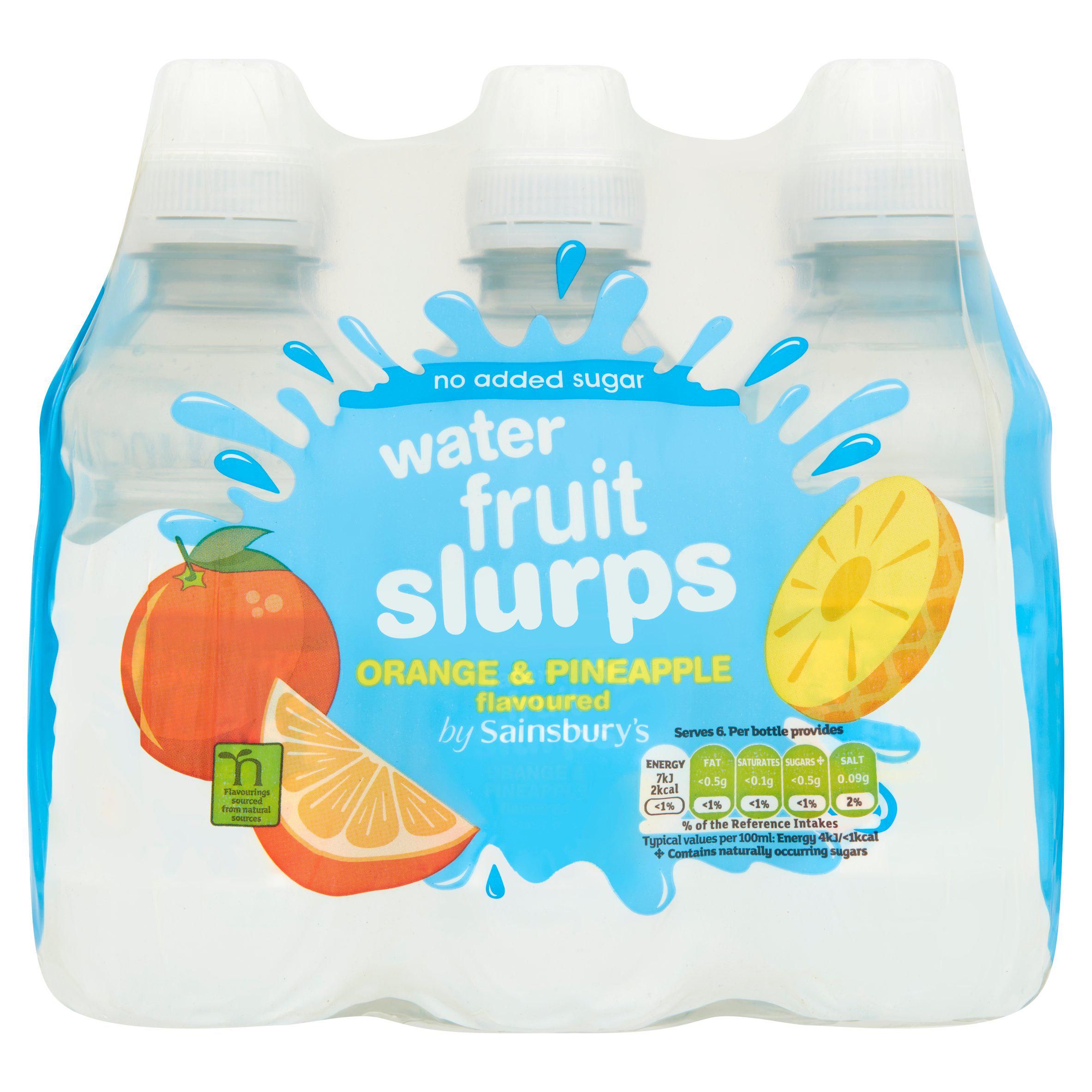 Sainsbury's No Added Sugar Fruit Slurps Orange &amp;amp; Pineapple Flavoured 6x250ml
