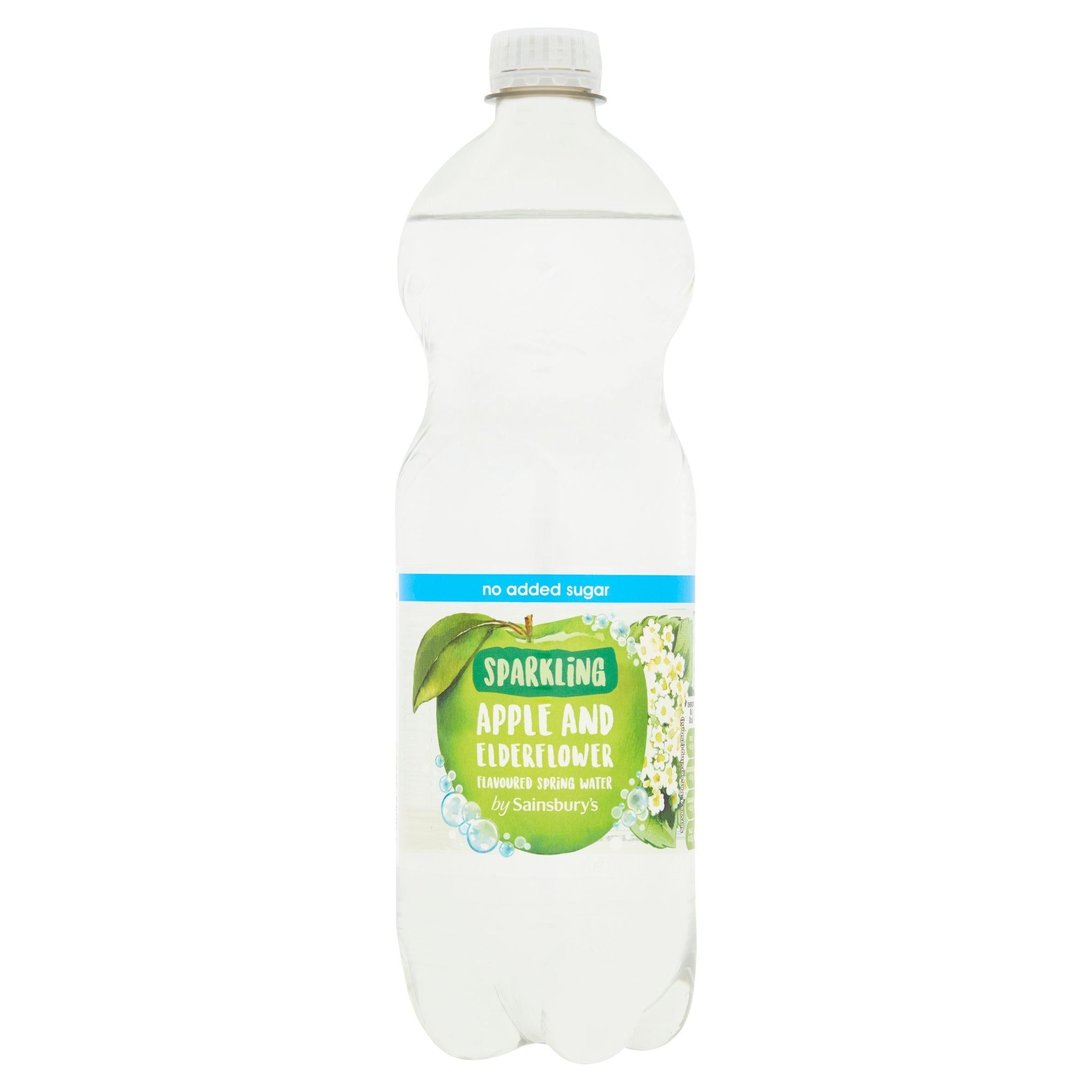 Sainsbury's No Added Sugar Sparkling Apple &amp;amp; Elderflower Flavoured Spring Water 1L