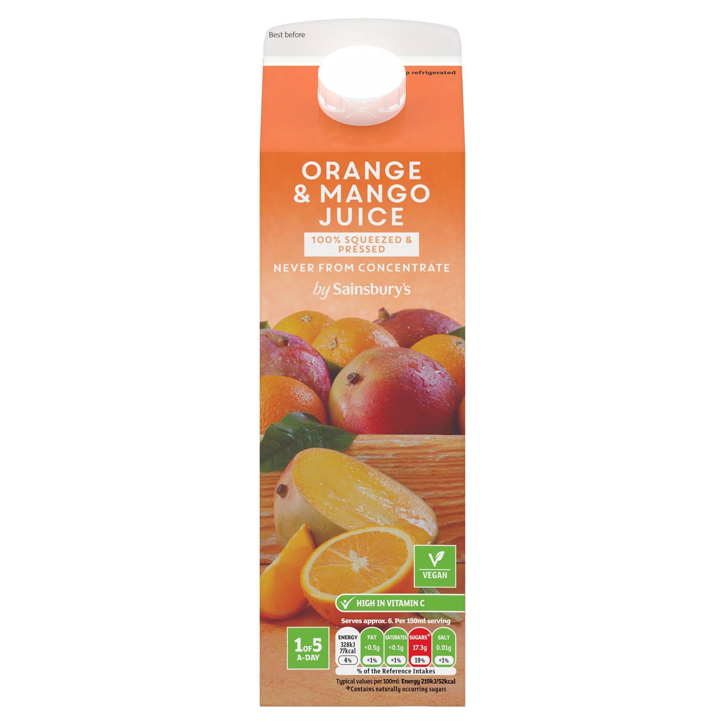 Sainsbury's Orange &amp;amp; Mango Juice, Not From Concentrate 1L
