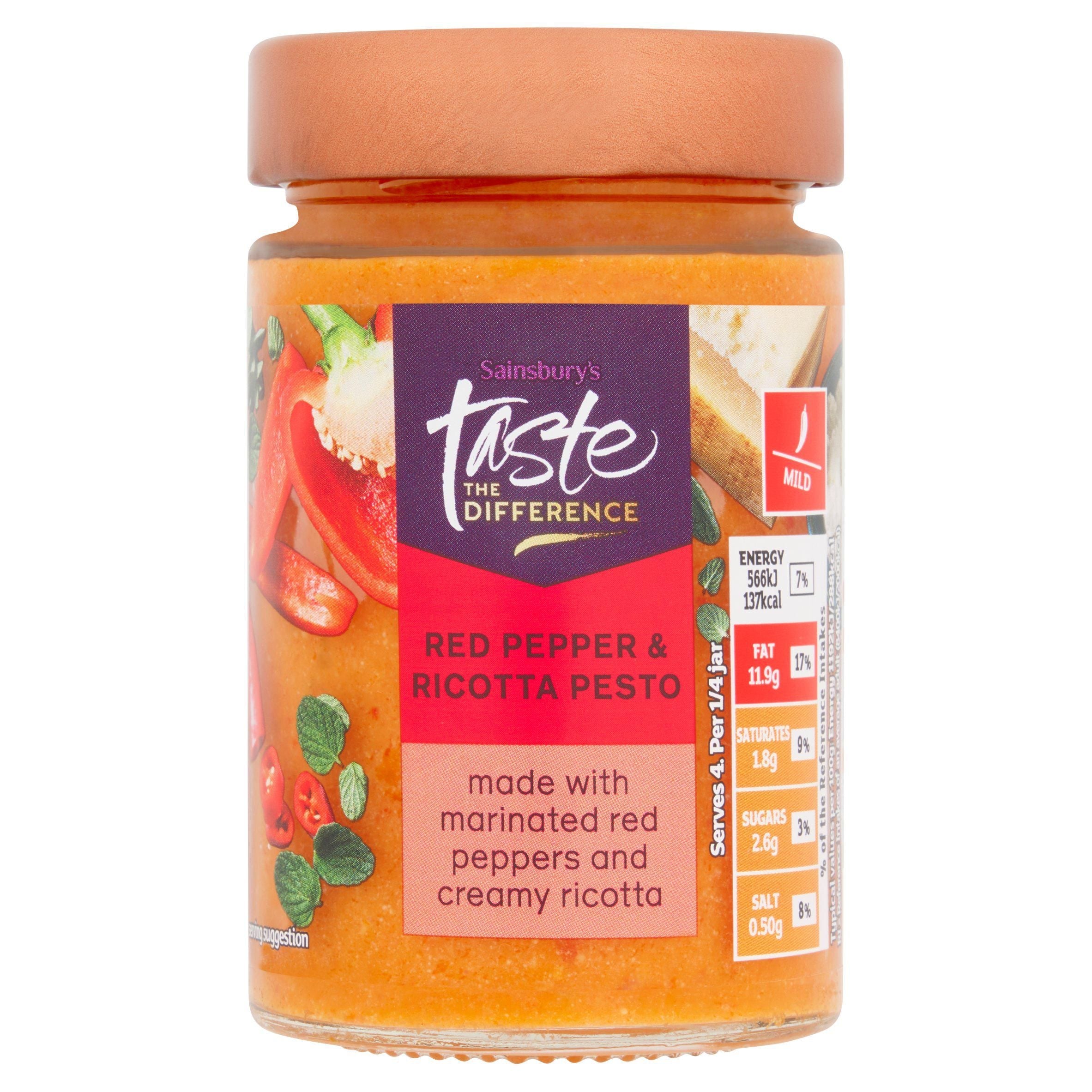 Sainsbury's Red Pepper &amp;amp; Ricotta Pesto, Taste the Difference 190g