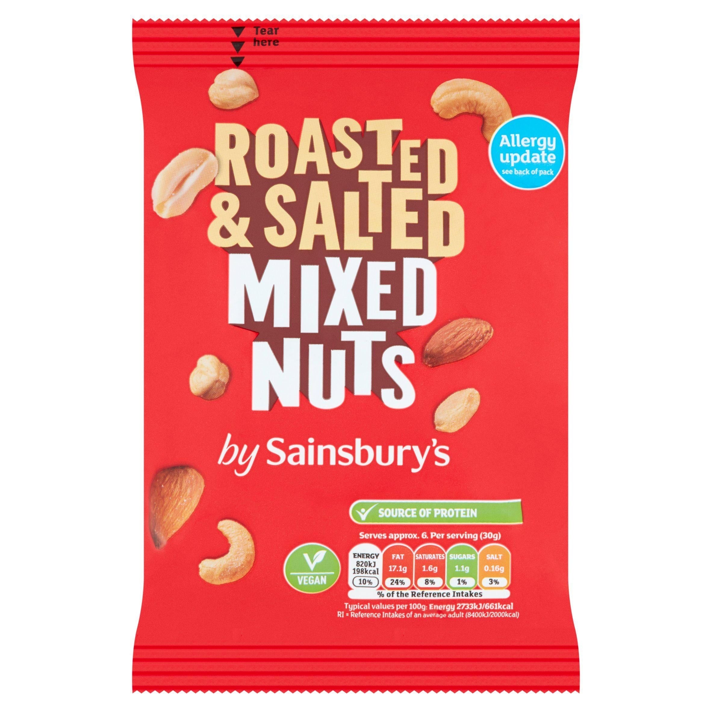 Sainsbury's Roasted &amp;amp; Salted Mixed Nuts 200g