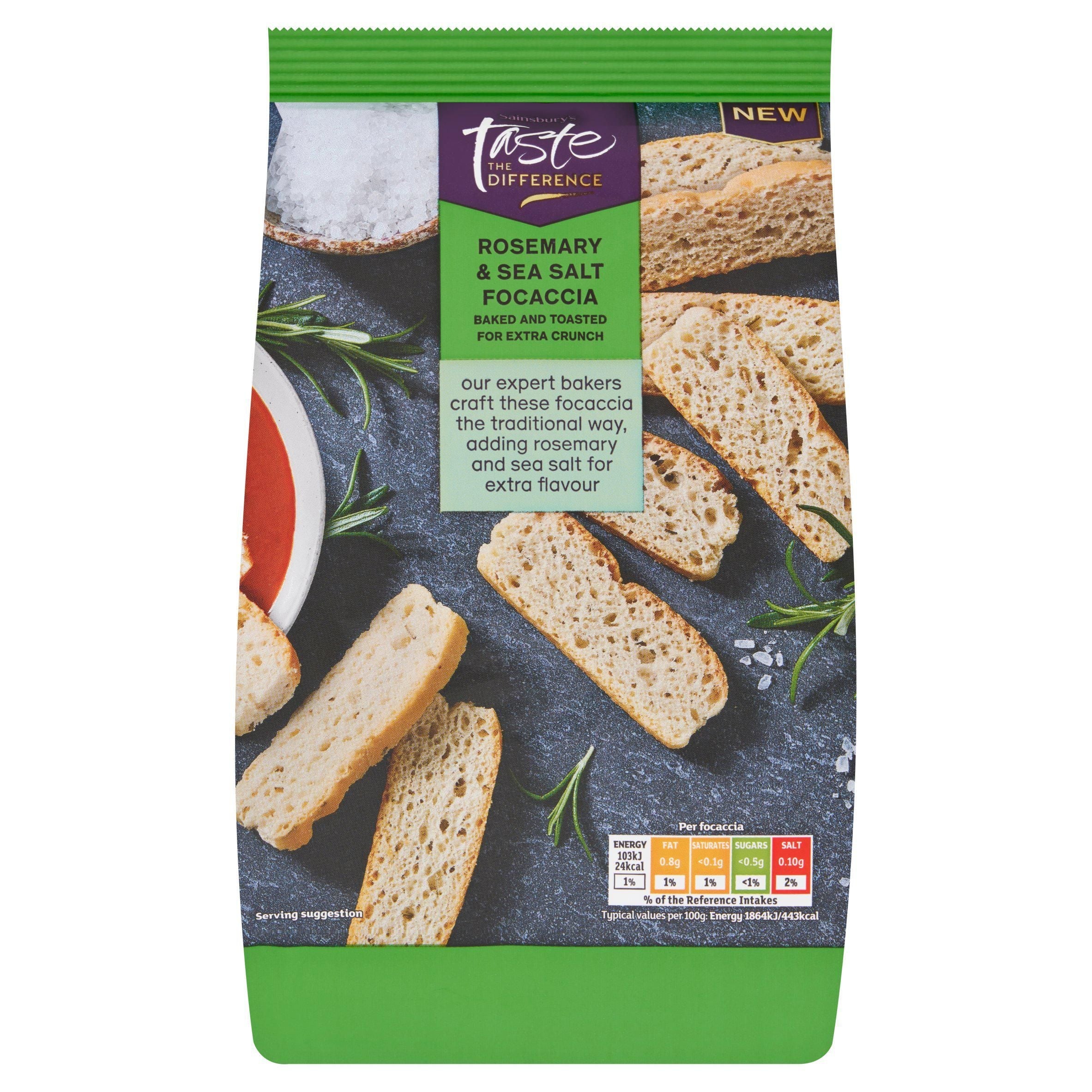Sainsbury's Rosemary &amp;amp; Sea Salt Focaccia, Taste the Difference 100g