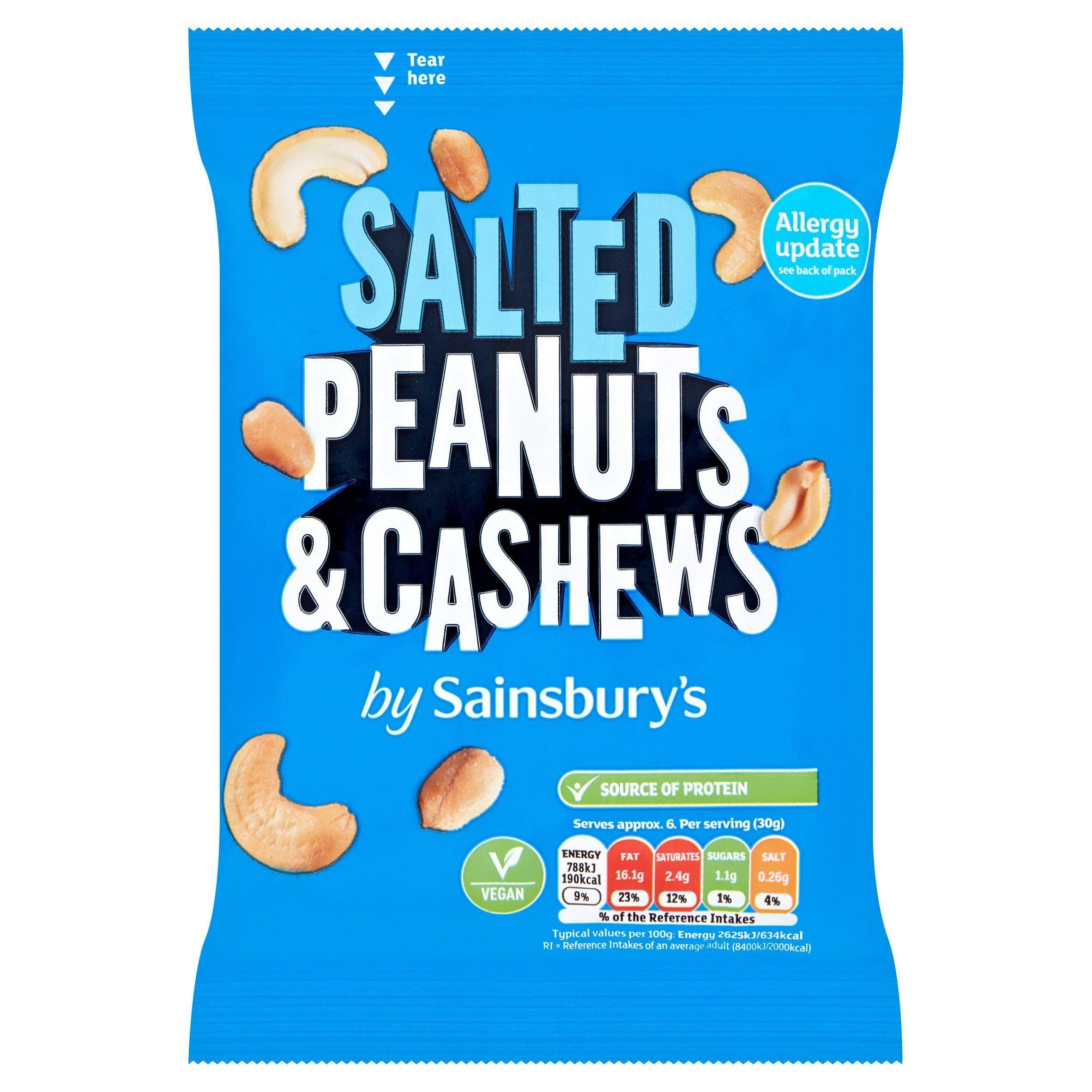 Sainsbury's Salted Peanuts &amp;amp; Cashews 200g