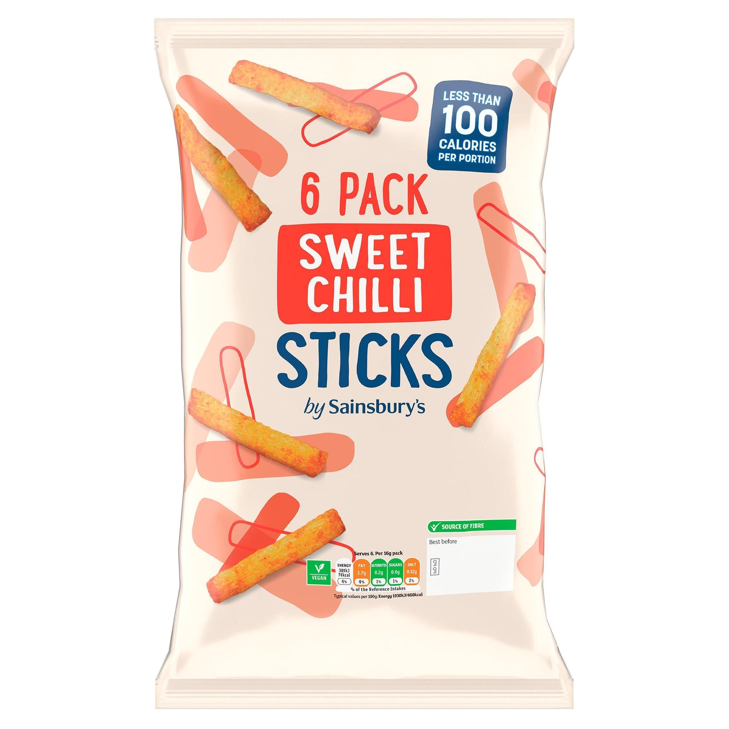 Sainsbury's Sweet Chilli Sticks 6x16g