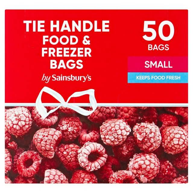 Sainsbury's Tie Handle Food &amp;amp; Freezer Bags Small x50