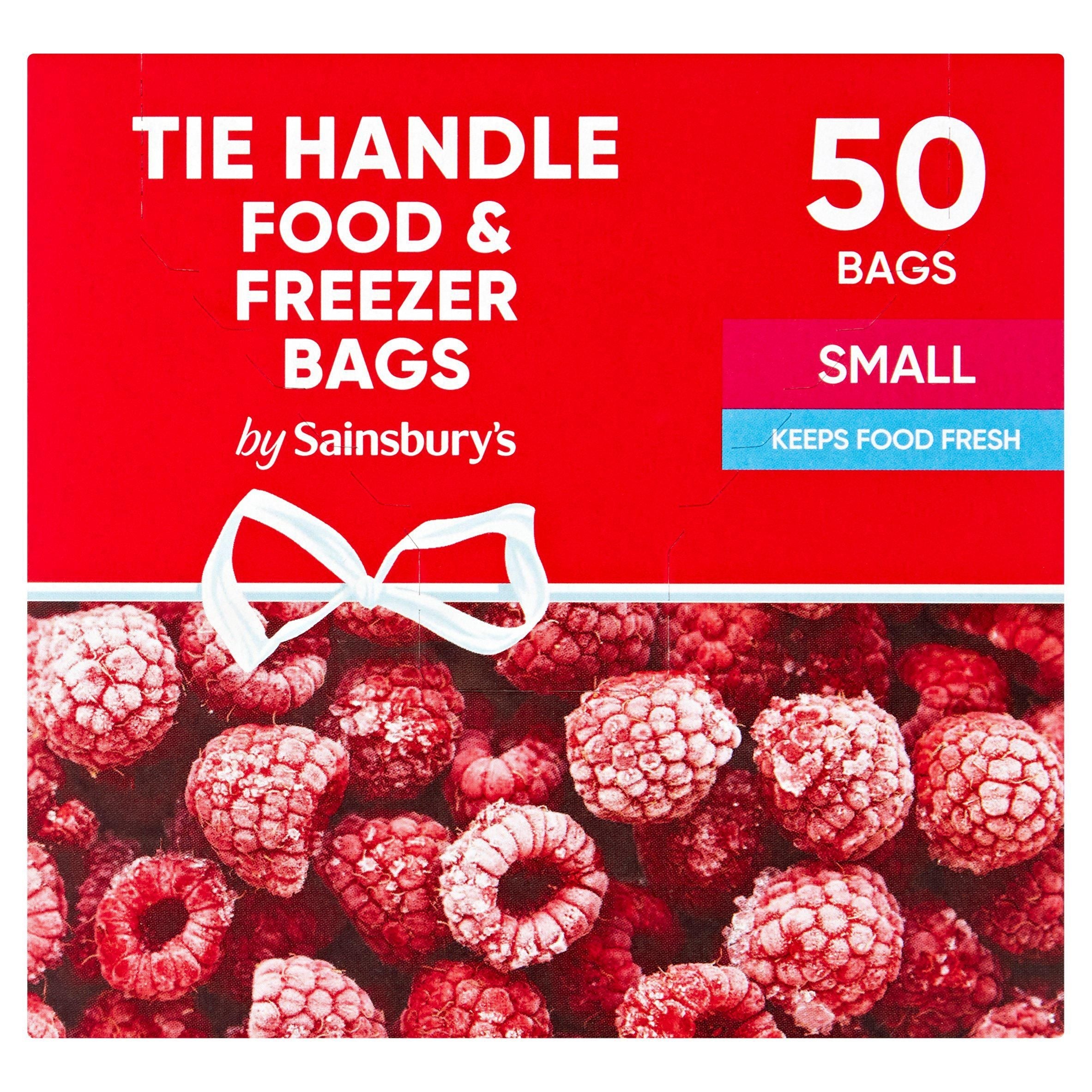 Sainsbury's Tie Handle Food &amp;amp; Freezer Bags Small x50