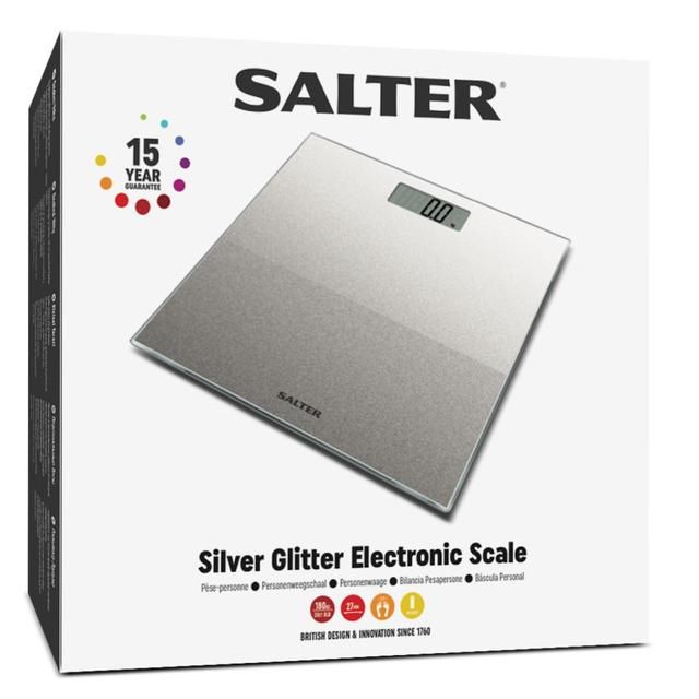 Salter Glass Electronic Bathroom Scale Silver