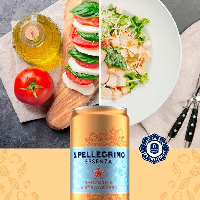 San Pellegrino Essenza Sparkling Water Tangerine &amp;amp; Strawberry   6 x 330ml