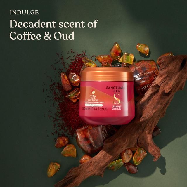 Sanctuary Spa Ruby Oud Natural Oils Coffee Scrub   300ml