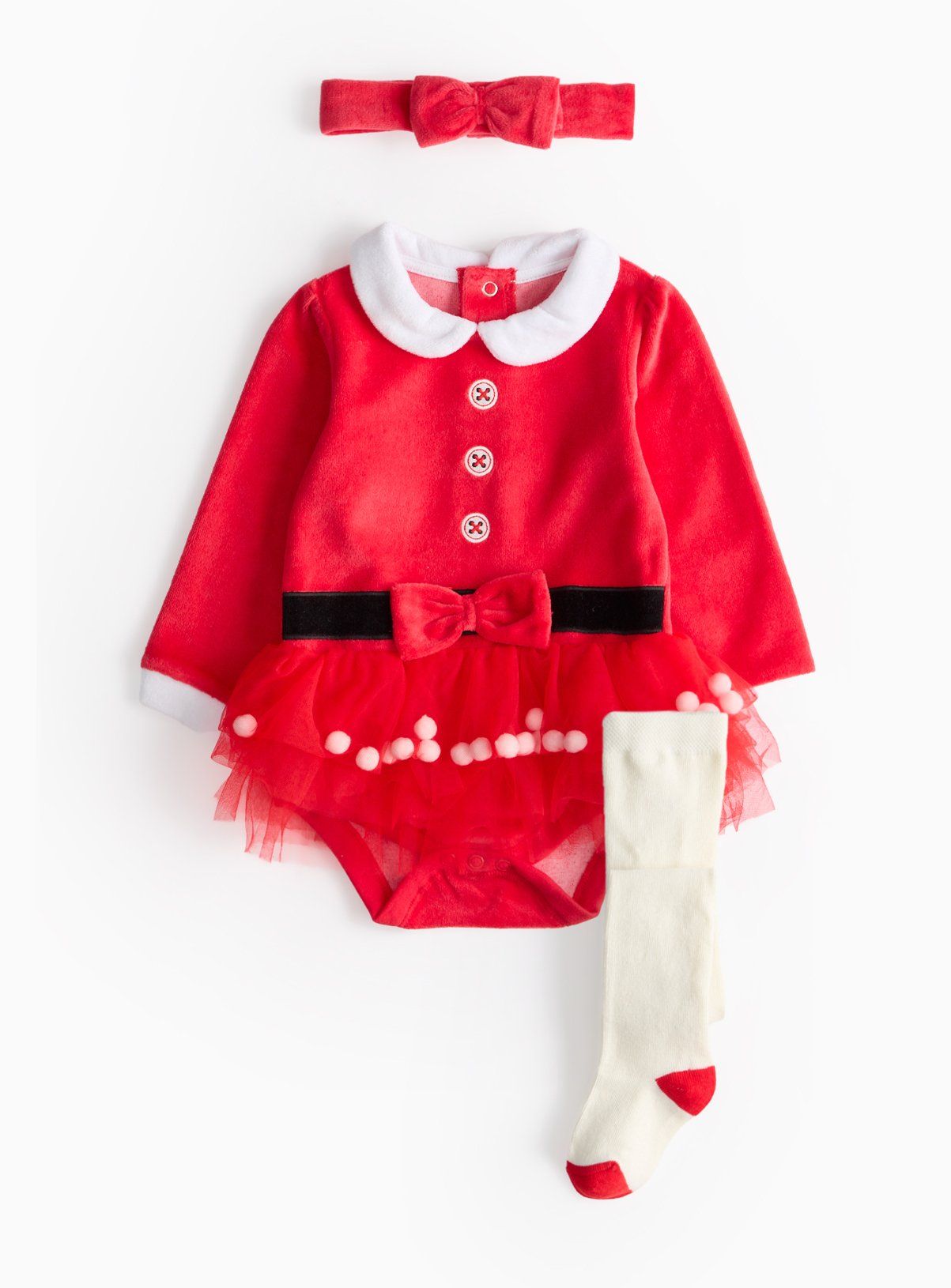 Santa Bodysuit &amp;amp; Tights Set 3-6 months