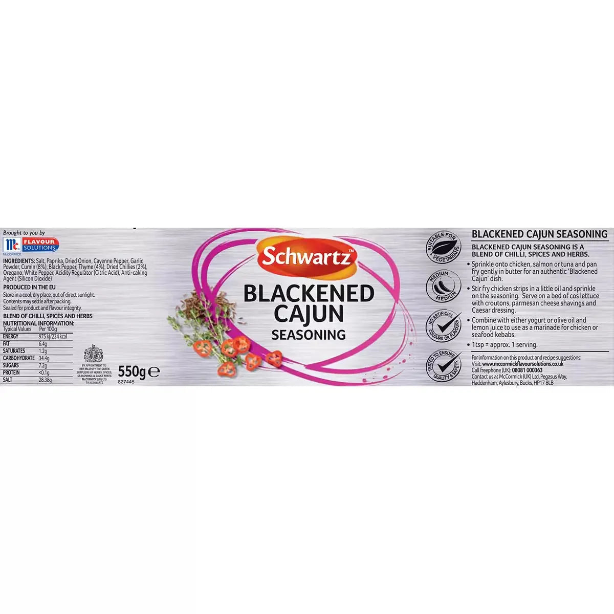 Schwartz Cajun Seasoning, 550g