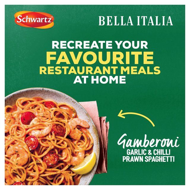 Schwartz X Bella Italia Gamberoni Garlic &amp;amp; Chilli Prawn Spaghetti   35g