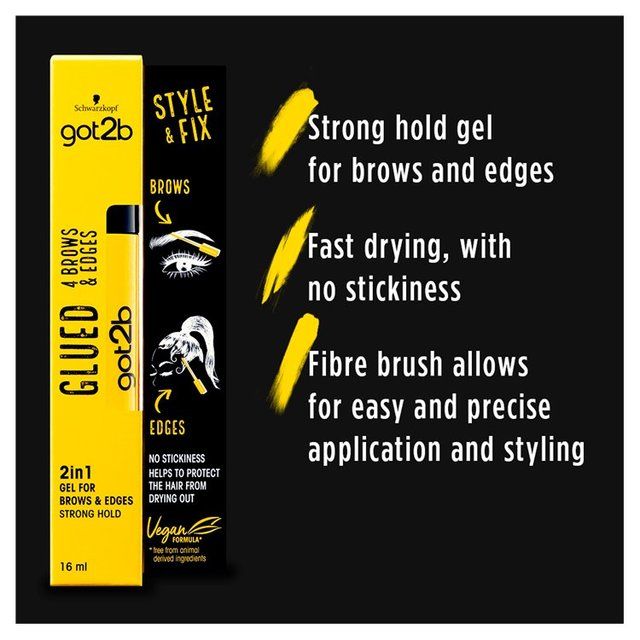 Schwarzkopf got2b Glued 4 Brows &amp;amp; Edges 2 in 1 Hair Gel   16ml