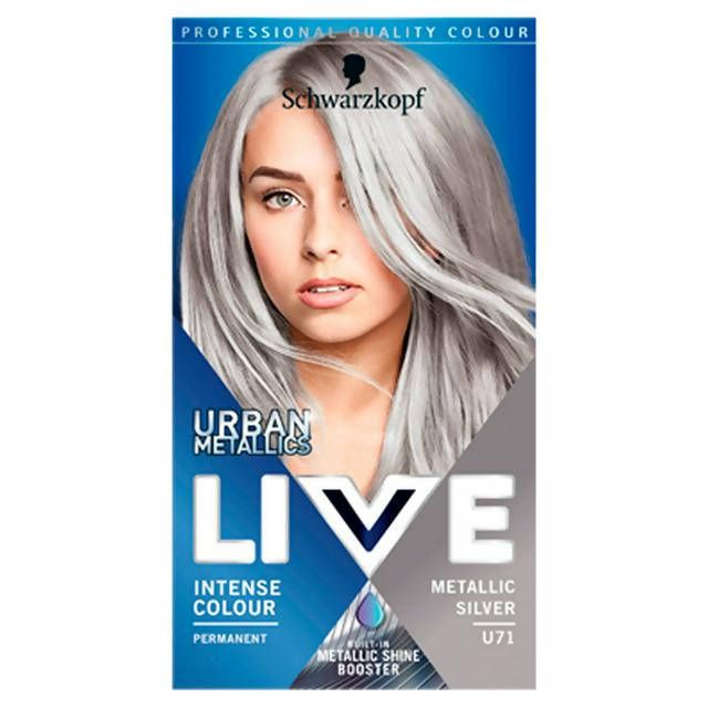 Schwarzkopf Live Intense Colour Urban Metallics Permanent Hair Dye Metallic Silver U71