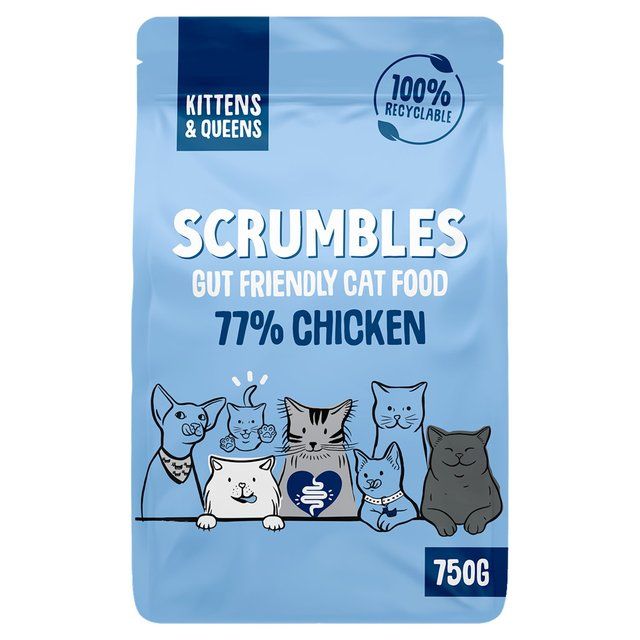 Scrumbles Kitten &amp;amp; Queens Dry Cat Food Chicken   750g