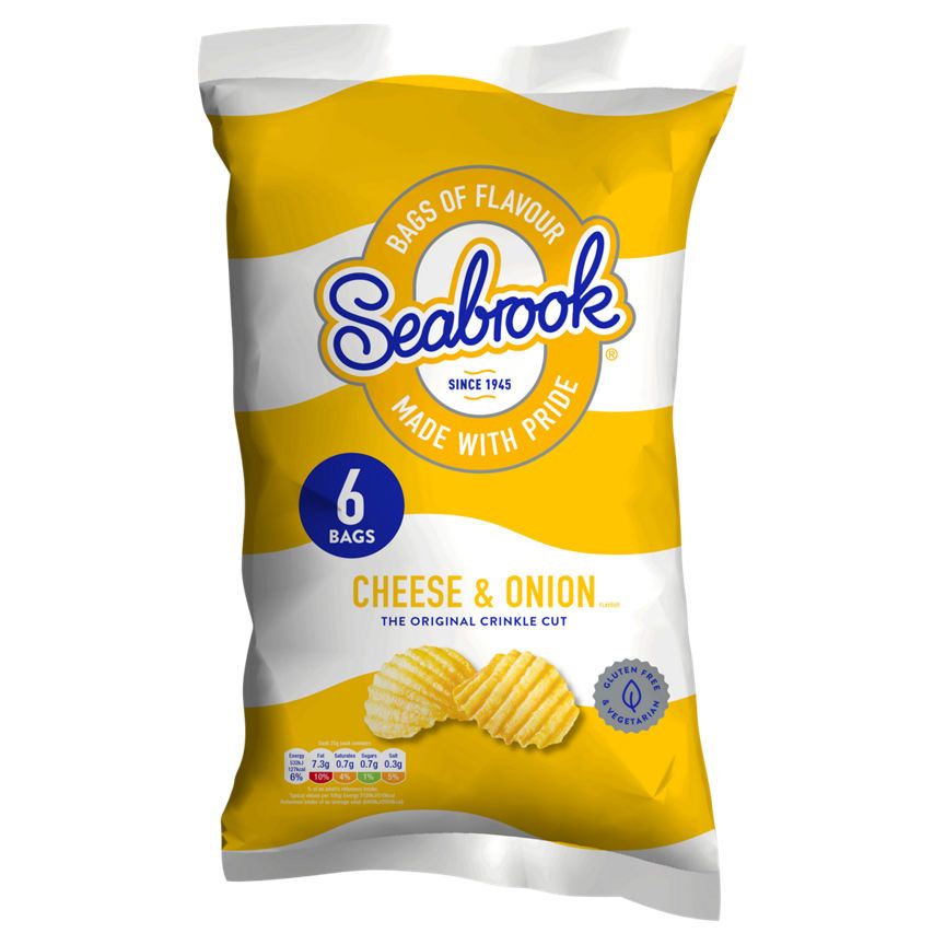 Seabrook Crinkle Cut Cheese &amp;amp; Onion Multipack Crisps