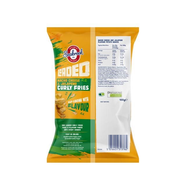 Seabrook Loaded Curly Fries Nacho Cheese &amp;amp; Jalapeno   100g