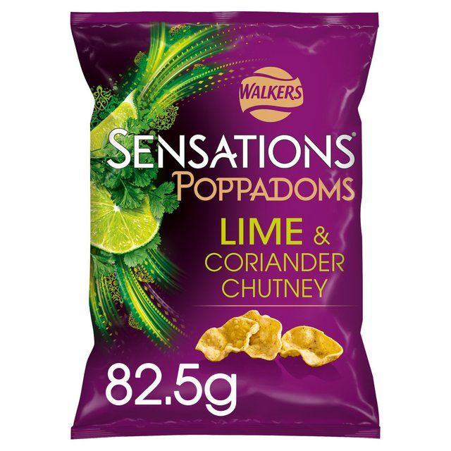 Sensations Lime &amp;amp; Coriander Chutney Sharing Bag Poppadoms   82.5g