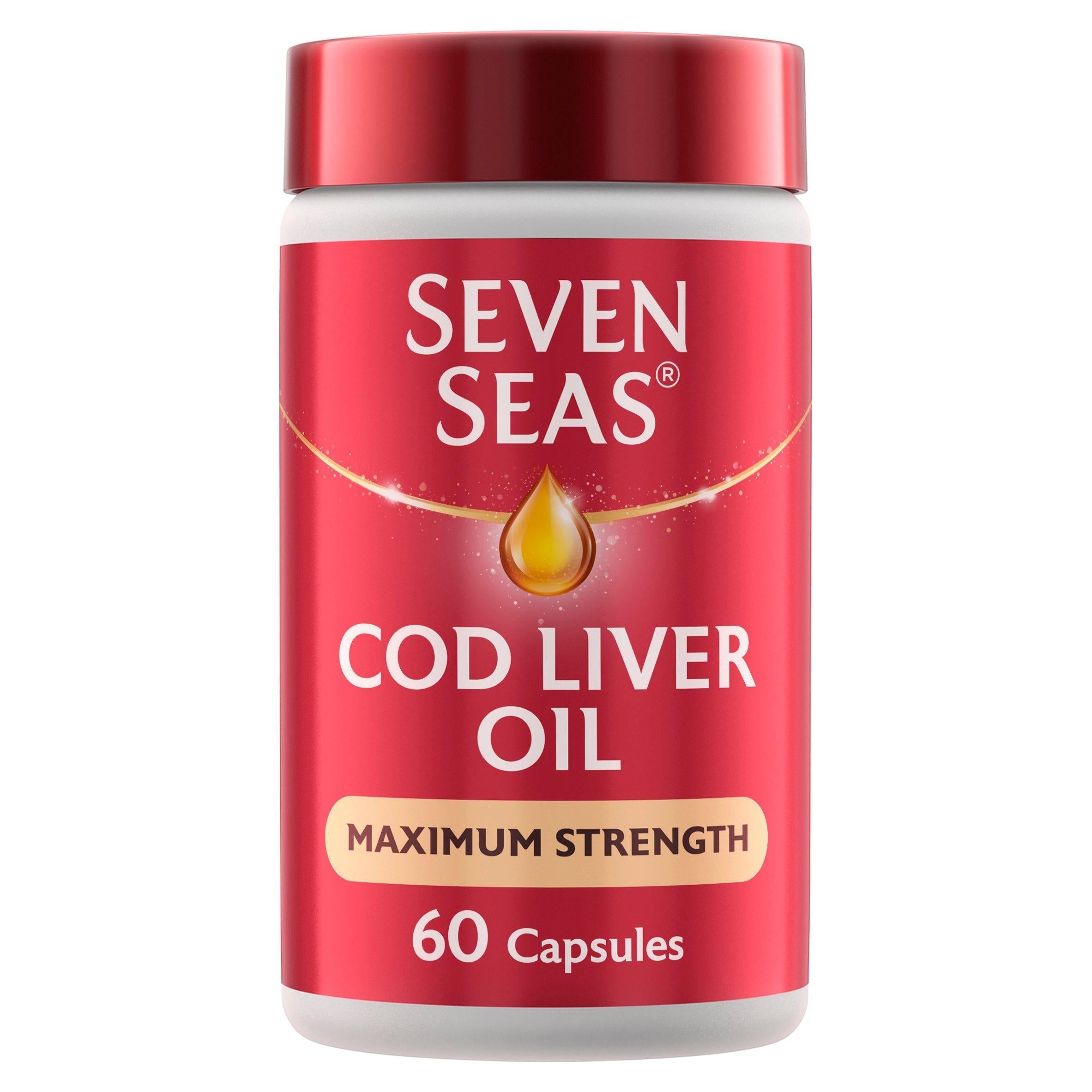 Seven Seas Cod Liver Oil Max Strength Omega-3 &amp;amp; Vitamin D 60 Capsules