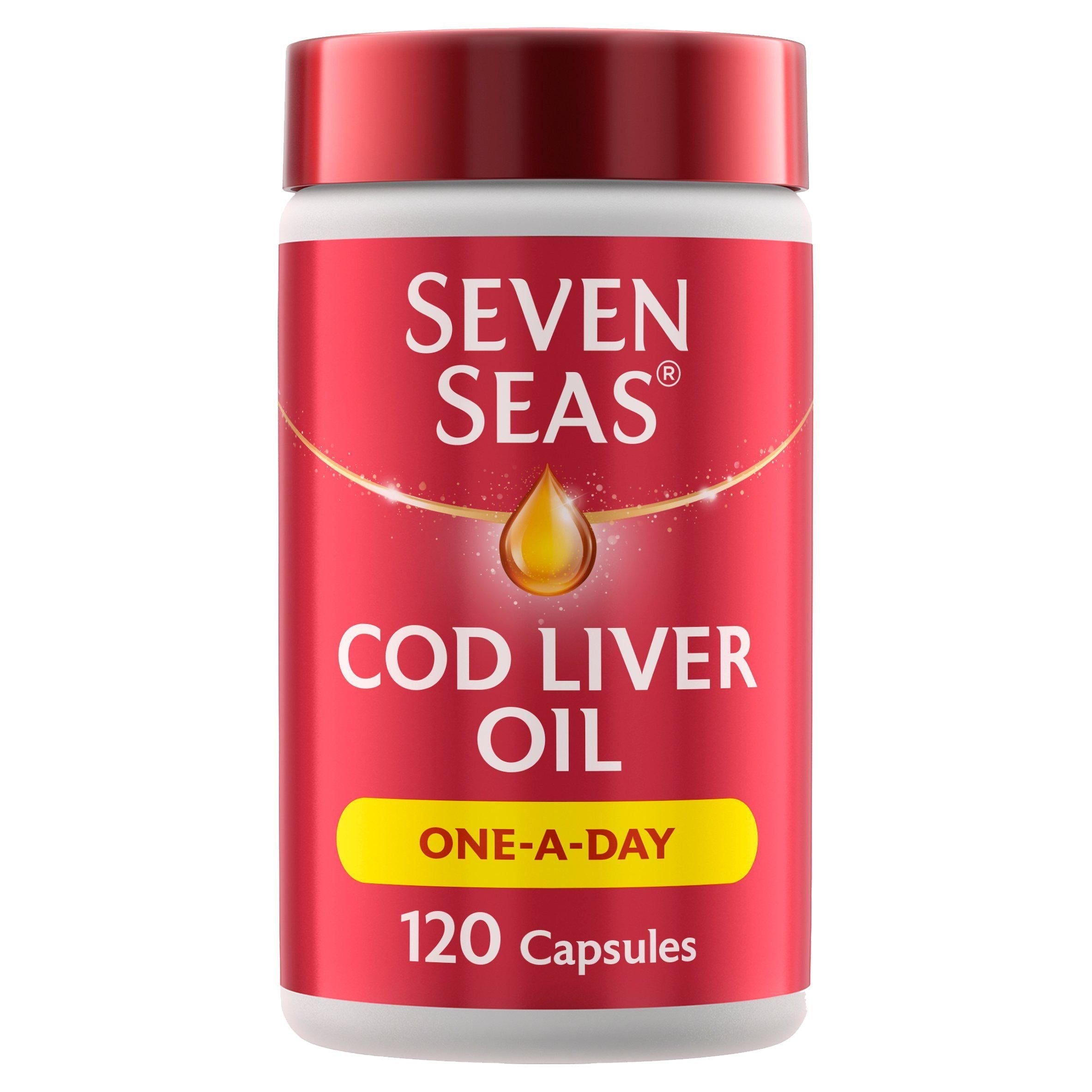 Seven Seas Cod Liver Oil One A Day Omega-3 Fish Oil &amp;amp; Vitamin D 120 Caps