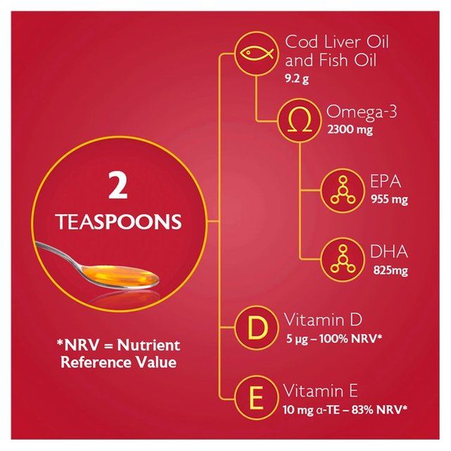 Seven Seas Cod Liver Oil Plus Omega-3 Maximum Strength Liquid   300ml