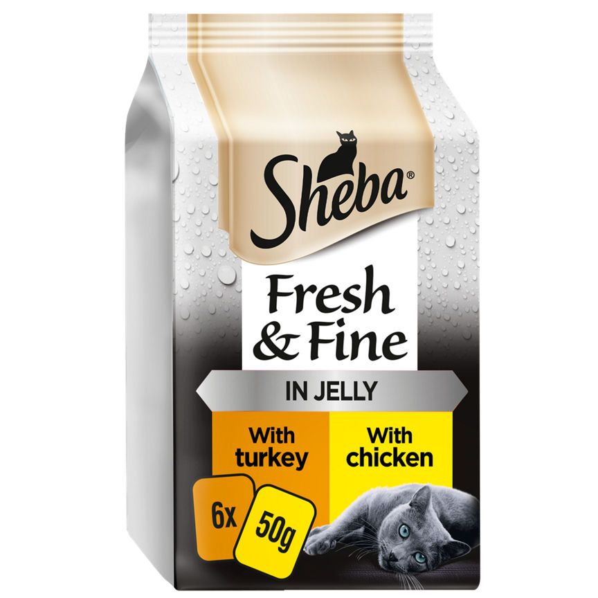 Sheba Fresh &amp;amp; Fine Adult 1+ Wet Cat Food Pouches Poultry Collection in Jelly