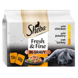 Sheba Fresh &amp;amp; Fine Wet Cat Food Pouches Poultry in Gravy