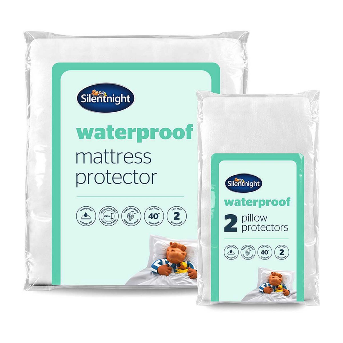 Silentnight Waterproof Mattress Protector Double &amp;amp; Pillow Pair
