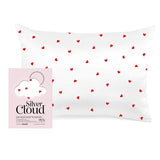 Silver Cloud Heart Print Satin Pillowcase With Silver Ions