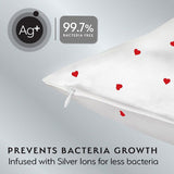 Silver Cloud Heart Print &amp;amp; White Satin Pillowcase Set