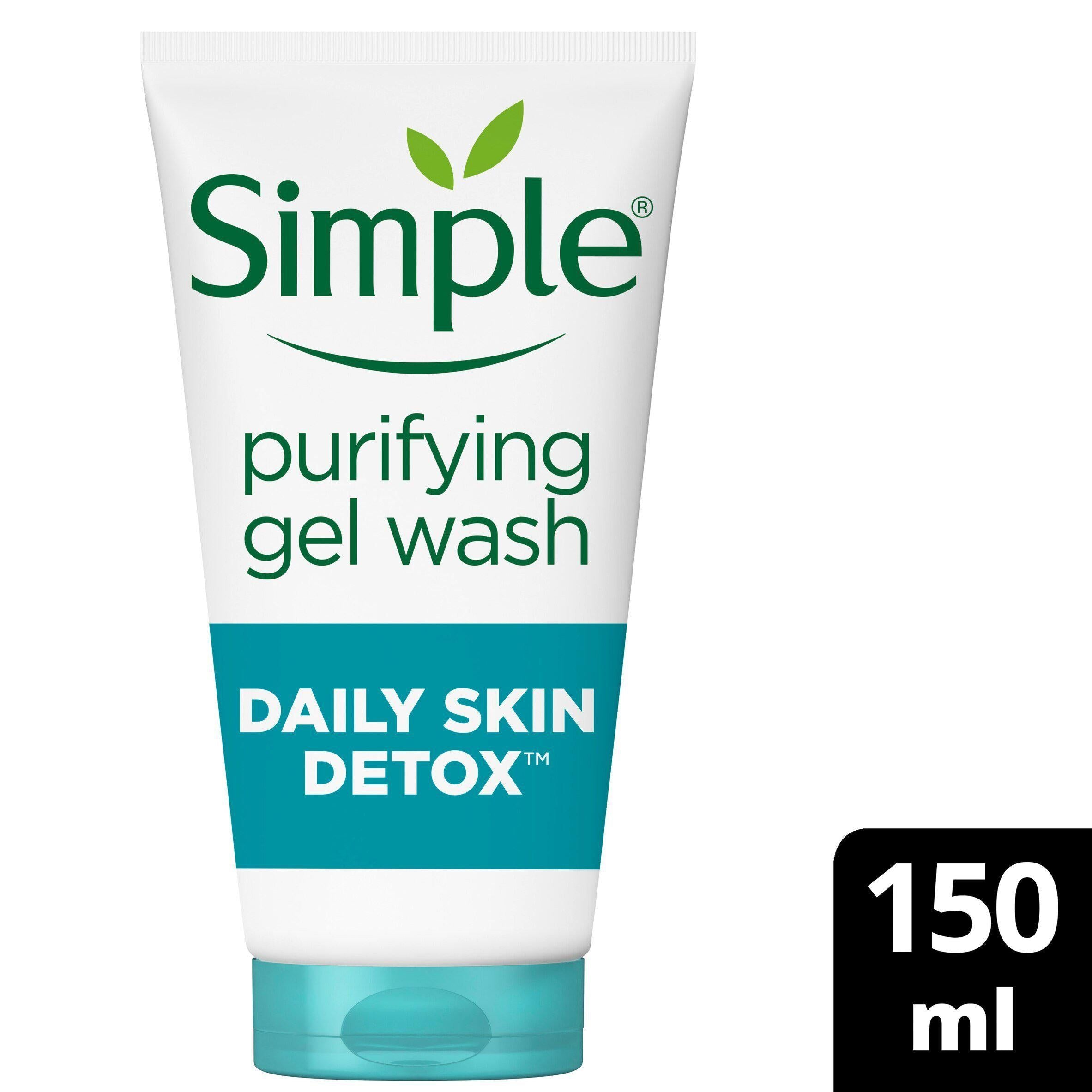 Simple Facial Wash Daily Skin Detox Purifying Cleanser for Oily &amp;amp; Blemish Prone Skin 150ml