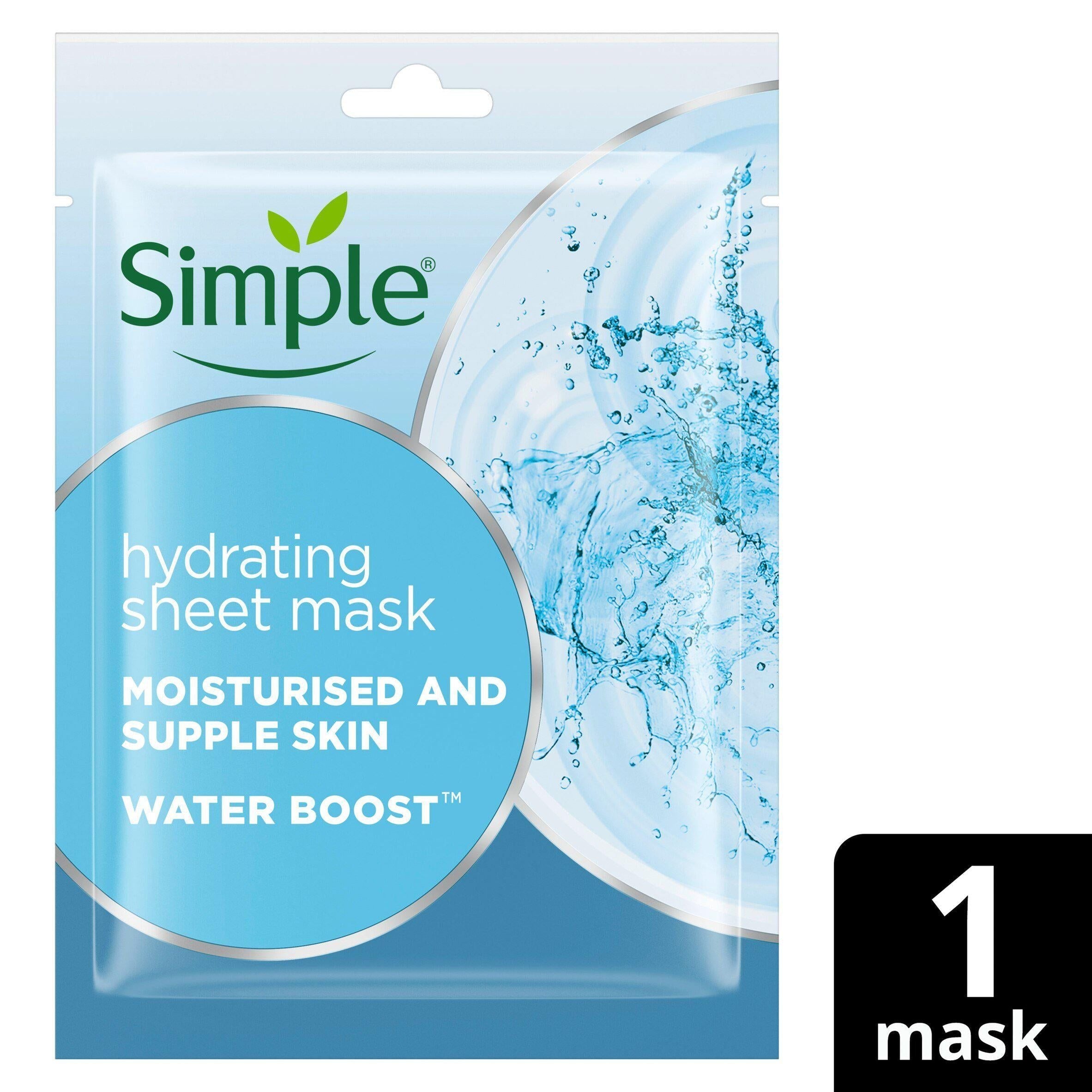 Simple Waterboost Hydrating Sheet Face Mask for Dry &amp;amp; Dehydrated Skin