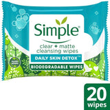 Simple Wipes Daily Detox Matte   20 per pack