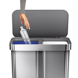 simplehuman 58L Dual Compartment Step Can Bin