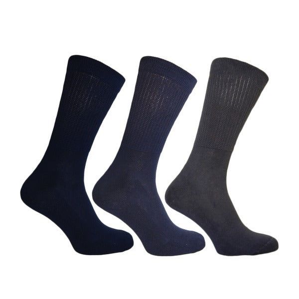 Simply Mens Memory Cushioned Socks (Pack Of 3) (11-14) Shade of Blue / 1EA