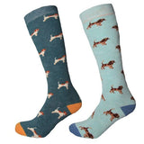 Simply s Womens Welly Socks (Pack Of 2) (UK 4-7) Teal/Baby Blue / 0.02EA