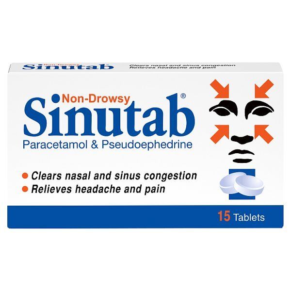 Sinutab Non-Drowsy Cold &amp;amp; Flu Tablets 15s