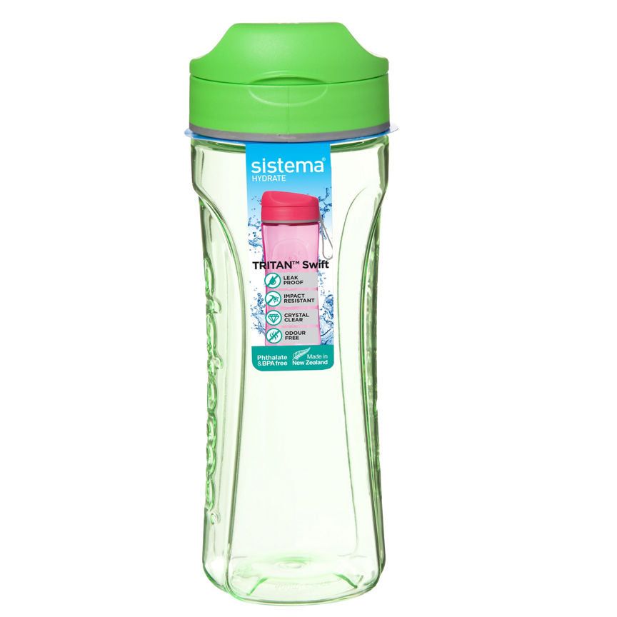 Sistema Hydrate 600ml Tritan Swift Bottle (Colours Vary)