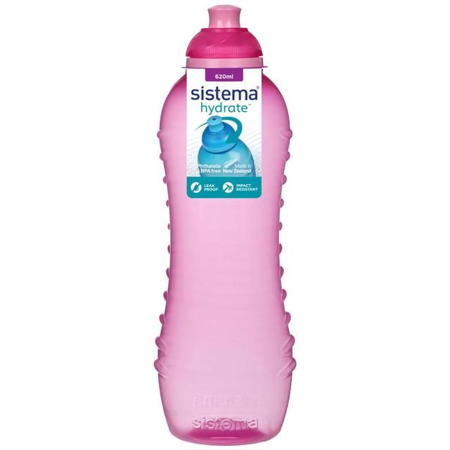 Sistema Hydrate Twist 'n' Sip Water Bottle Pink 620ml