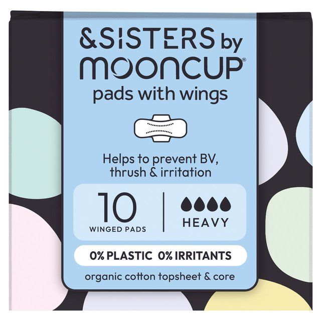 &SISTERS by Mooncup Organic Cotton Pads Heavy/Night   10 per pack - McGrocer