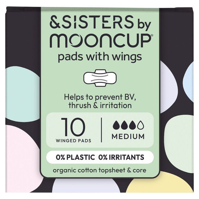 &SISTERS by Mooncup Organic Cotton Pads Medium/Day   10 per pack - McGrocer