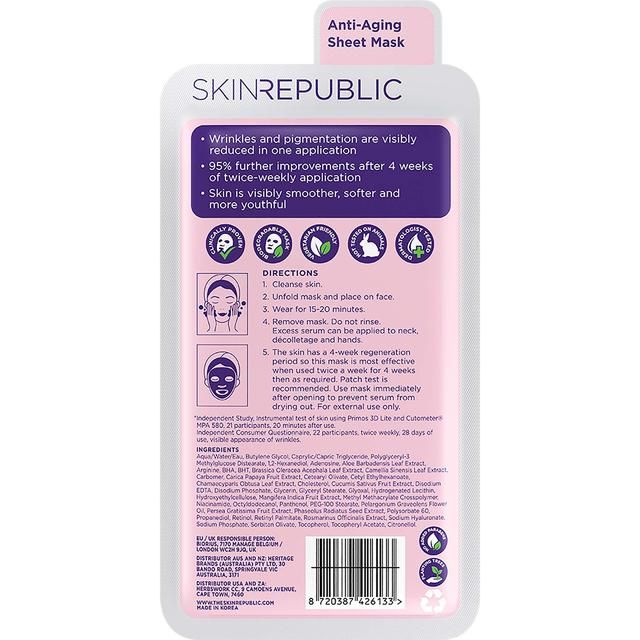 Skin Republic Retinol Biodegradable Sheet Mask   25ml