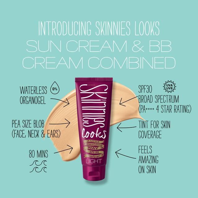 Skinnies Looks Tinted SPF 30 Light BB Cream Vegan    75ml
