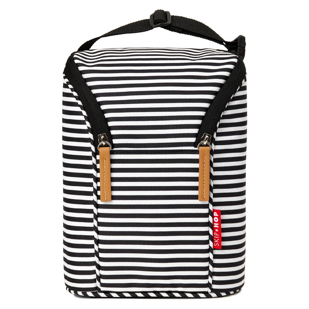 Skip Hop Double Bottle Bag Black &amp;amp; White Stripe