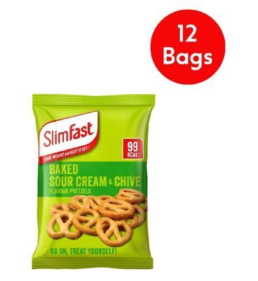 SlimFast Baked Sour Cream &amp;amp; Chive Flavour Pretzels bundle - 12 pack