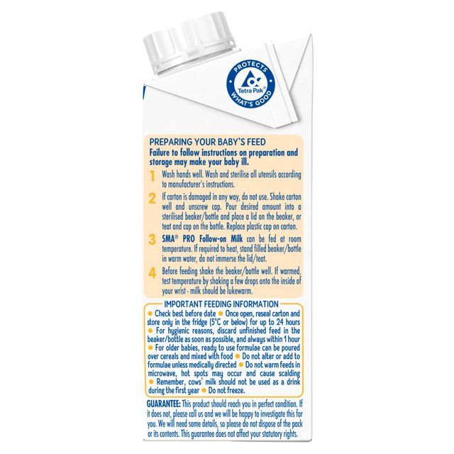 SMA Pro 2 Follow-on Milk Ready to Use 6 mths+   200ml