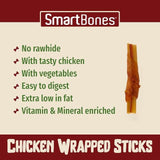 SmartBones 9 Mini Chicken Wrapped Rawhide Free Sticks Dog Treats   9 per pack